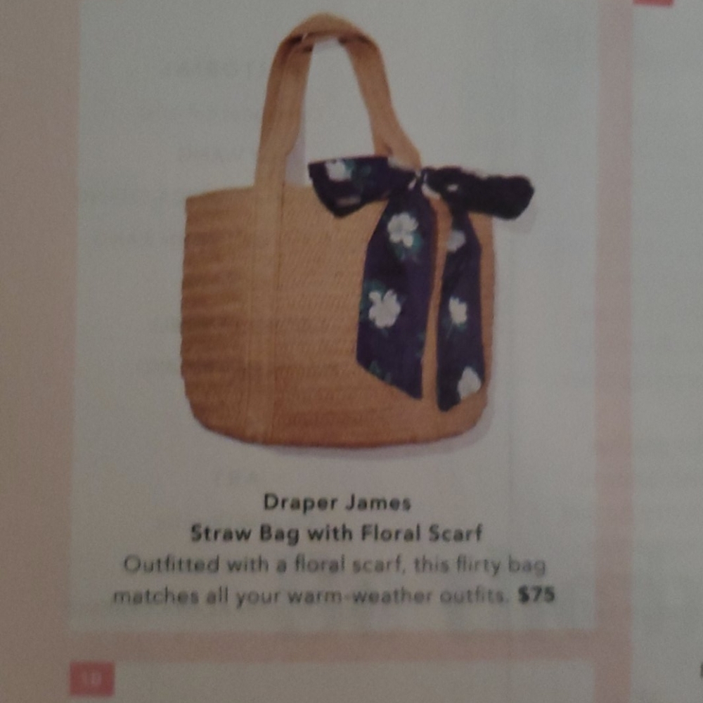 Draper & James Drawstring bag with Floral scarf